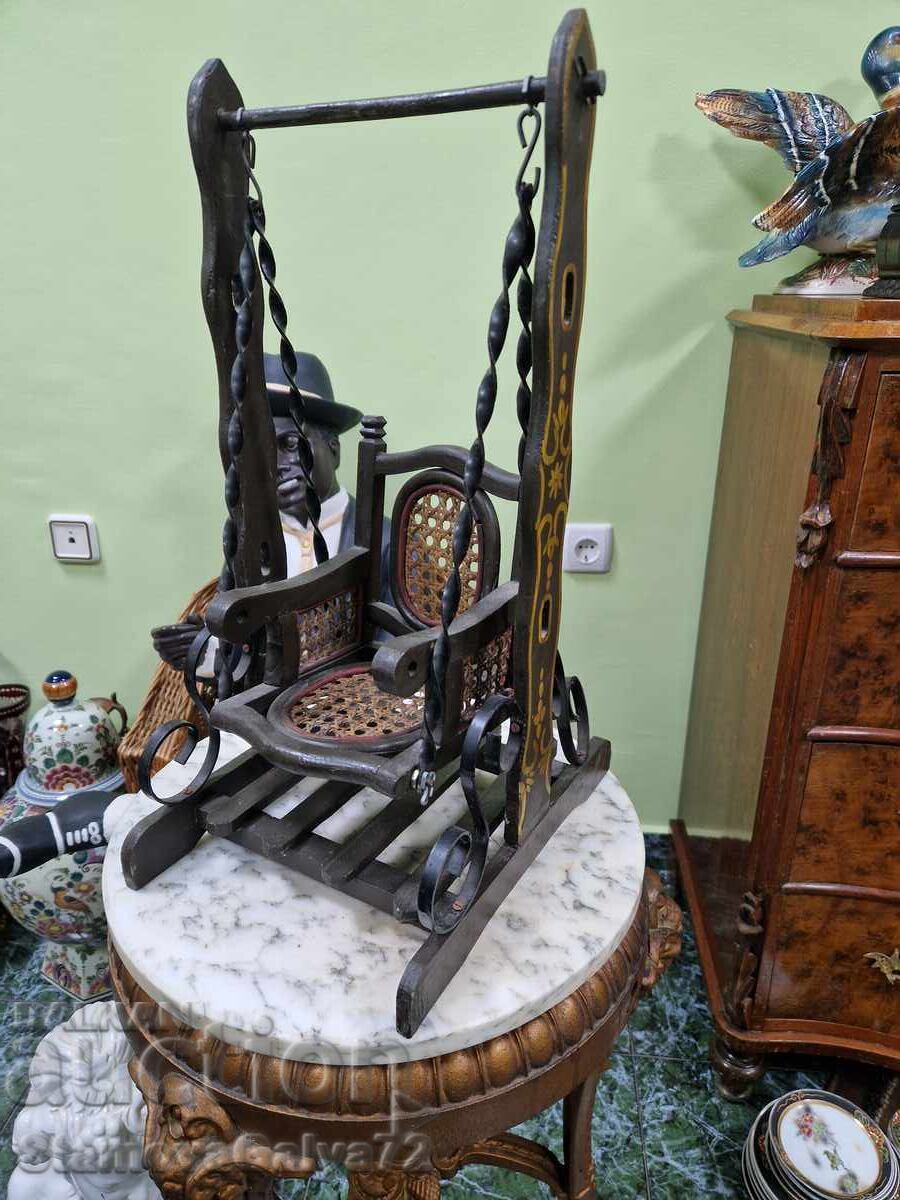 Unique large antique doll cradle - Original - 5 Unique large antique doll cradle - Original - 5