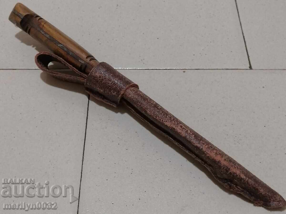 Delivery of Old hand-forged butcher knife with sheath, dagger, fist Delivery of Old hand-forged butcher knife with sheath, dagger, fist