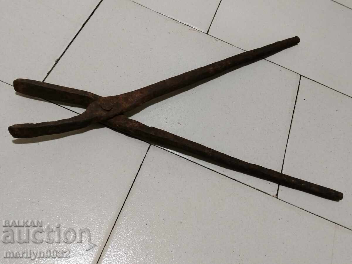 Clești vechi de fierar, fier forjat, unealtă - 7