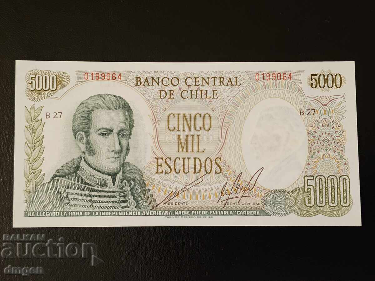 5000 escudos Chile 1974-1975 UNC 5000 escudos Chile 1974-1975 UNC