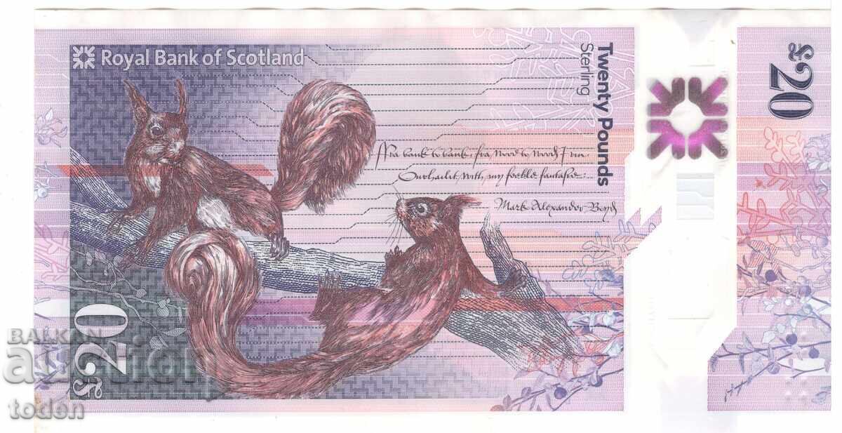 Σκωτία-20 Λίρες-2019-P# 372a.2-Πολυμερές με τιμή € 28.00 | 54.76 BGN