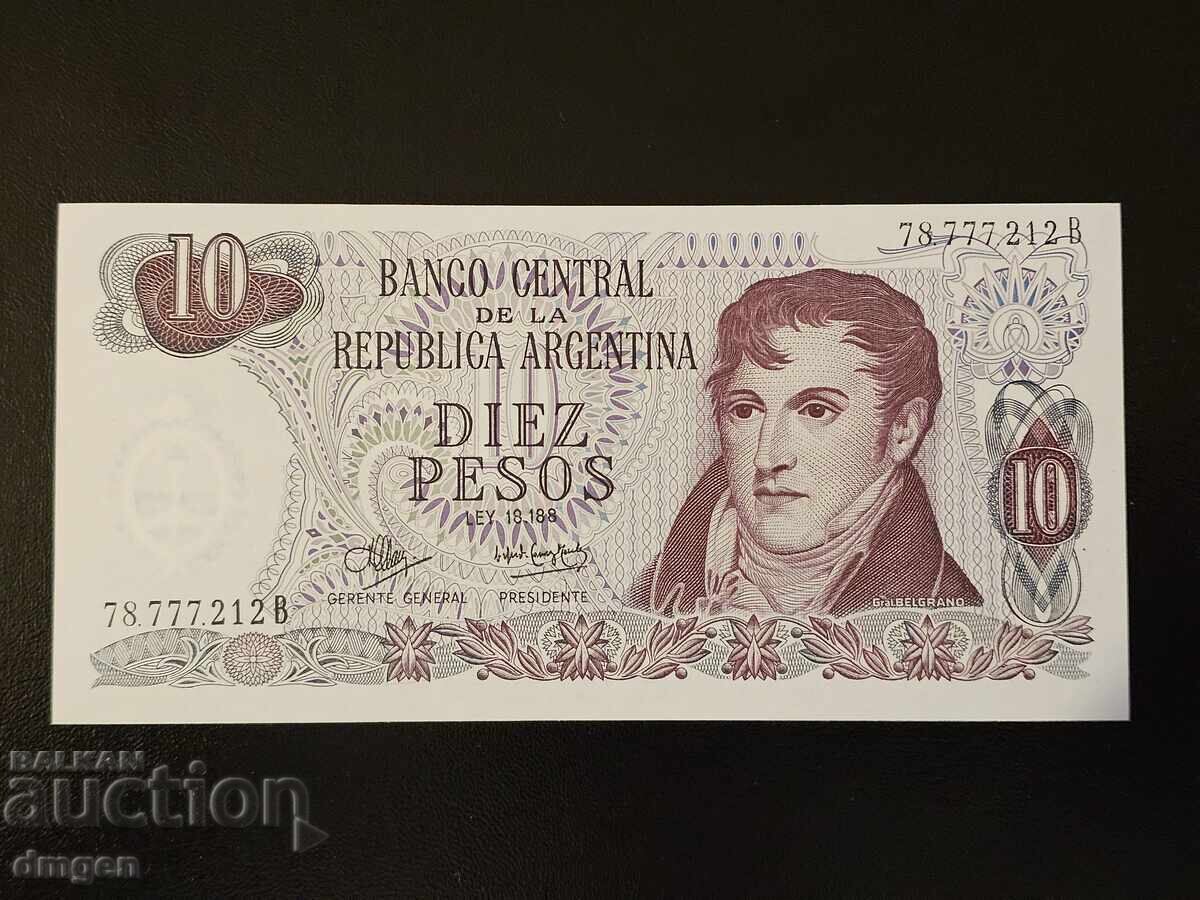 10 песо Аржентина UNC