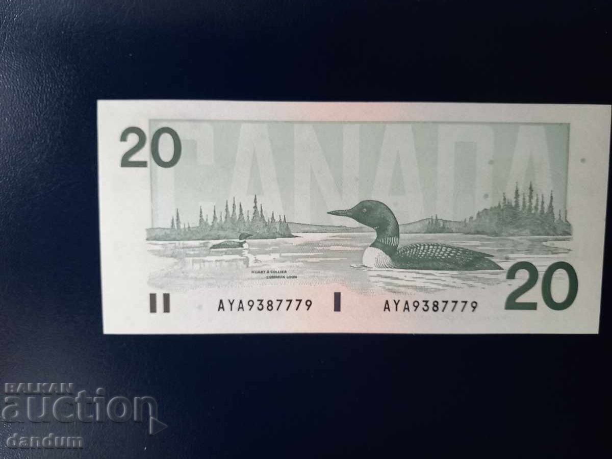 Auction 20 Canadian dollars 1991 two consecutive banknotes UNC Auction 20 Canadian dollars 1991 two consecutive banknotes UNC