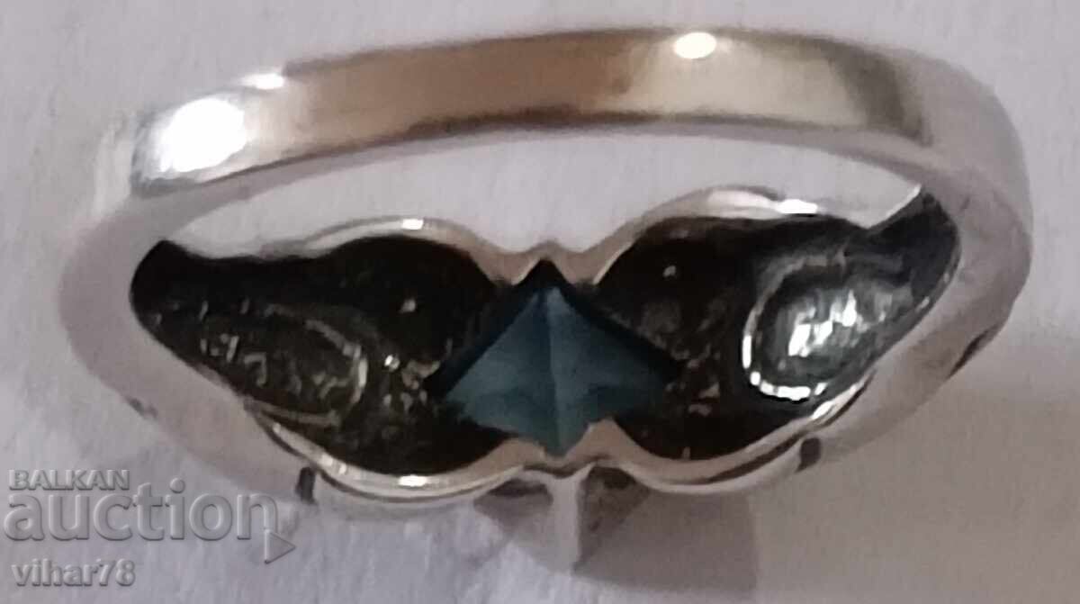 Women's silver ring with topaz and turquoise - 7 Women's silver ring with topaz and turquoise - 7