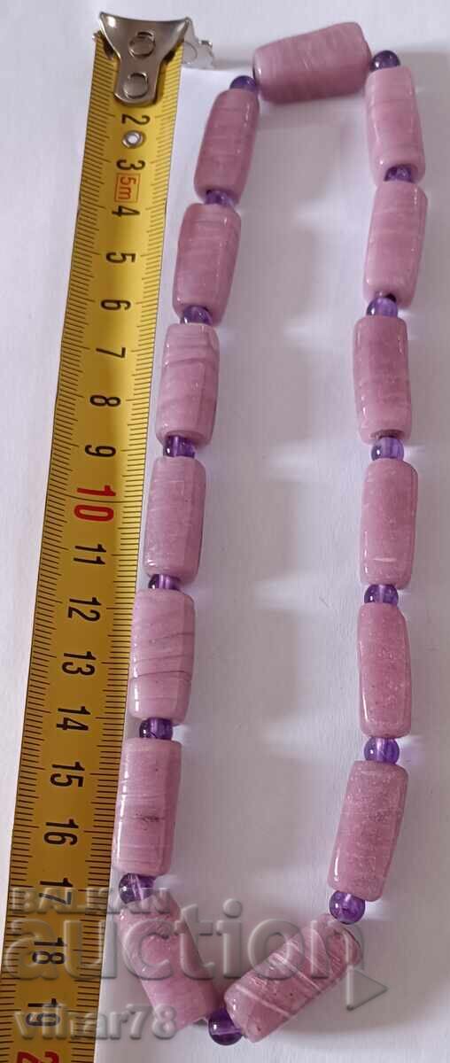 Women's extendable necklace with rose quartz and amethysts with price 41.99 BGN | € 21.47 Women's extendable necklace with rose quartz and amethysts with price 41.99 BGN | € 21.47