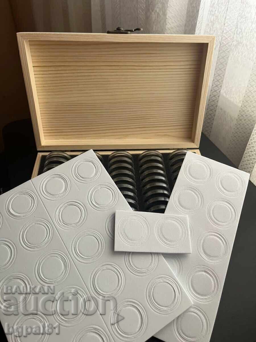 Cutie de lemn pentru monede pentru 100 și pentru 20 bucăți Cutie de lemn pentru monede pentru 100 și pentru 20 bucăți