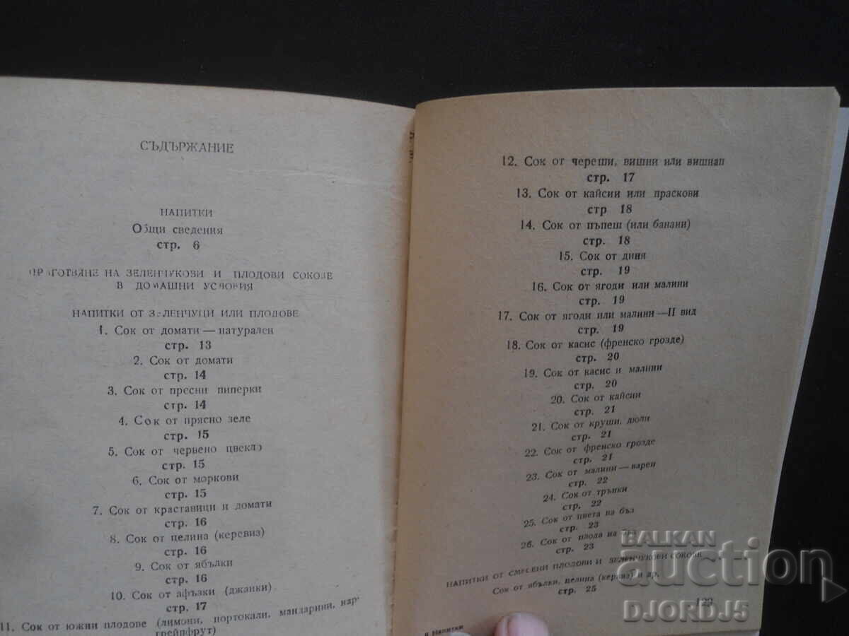 Auction  BEVERAGES, Recipes