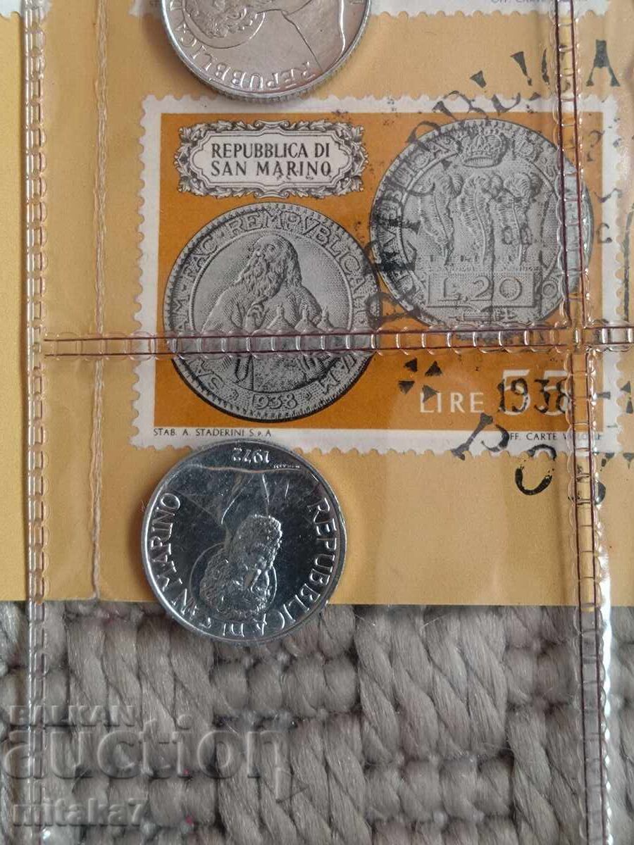 Incomplete set of San Marino coins, 1972 - 6 Incomplete set of San Marino coins, 1972 - 6