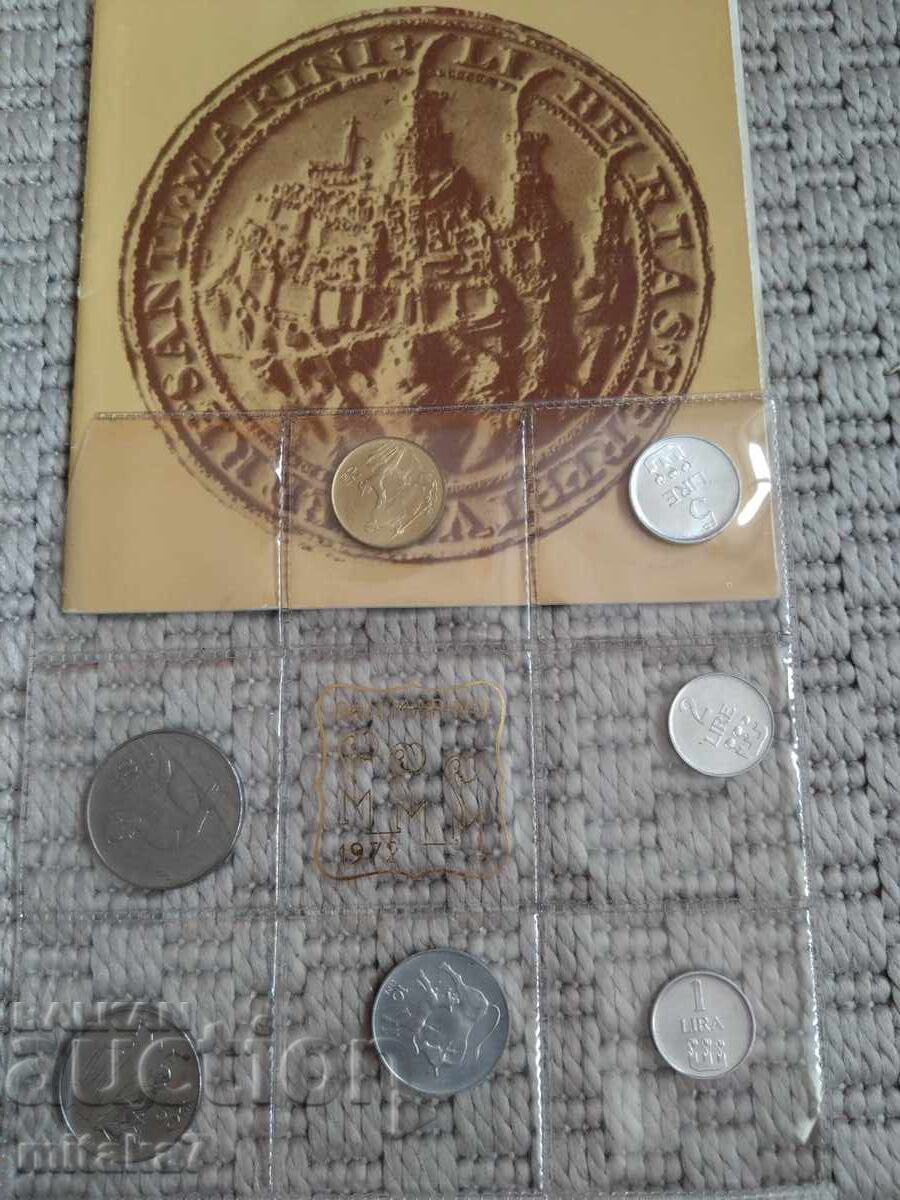Incomplete set of San Marino coins, 1972 Incomplete set of San Marino coins, 1972