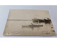 Ruse Photo Two men with a boat in the Danube River 1928