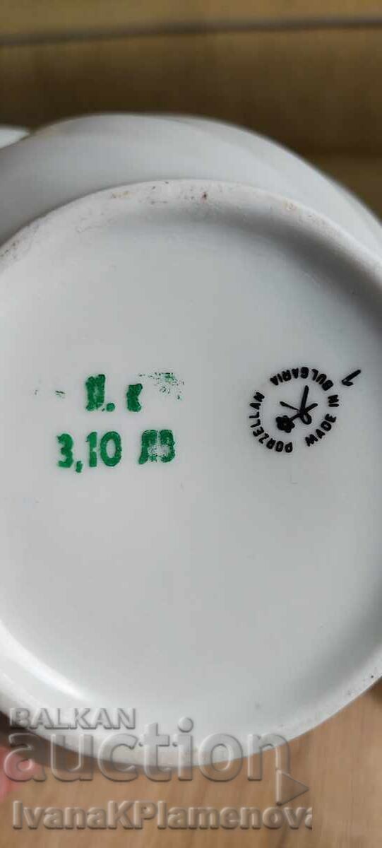 Bulgarian porcelain jug and sugar bowl for collectors, excellent - 7