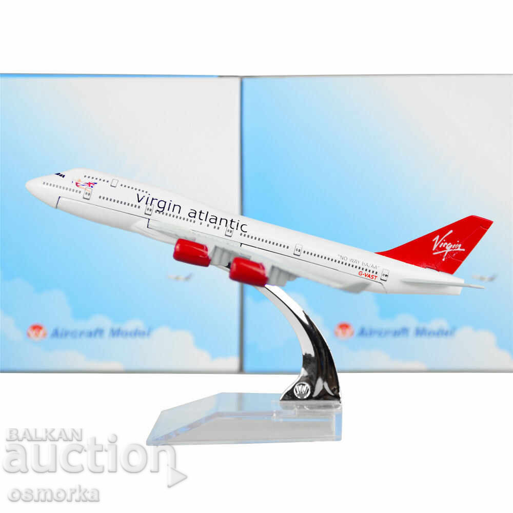 Boeing 747 airplane model mockup Virgin Atlantic metal black with price 32.00 BGN | € 16.36 Boeing 747 airplane model mockup Virgin Atlantic metal black with price 32.00 BGN | € 16.36