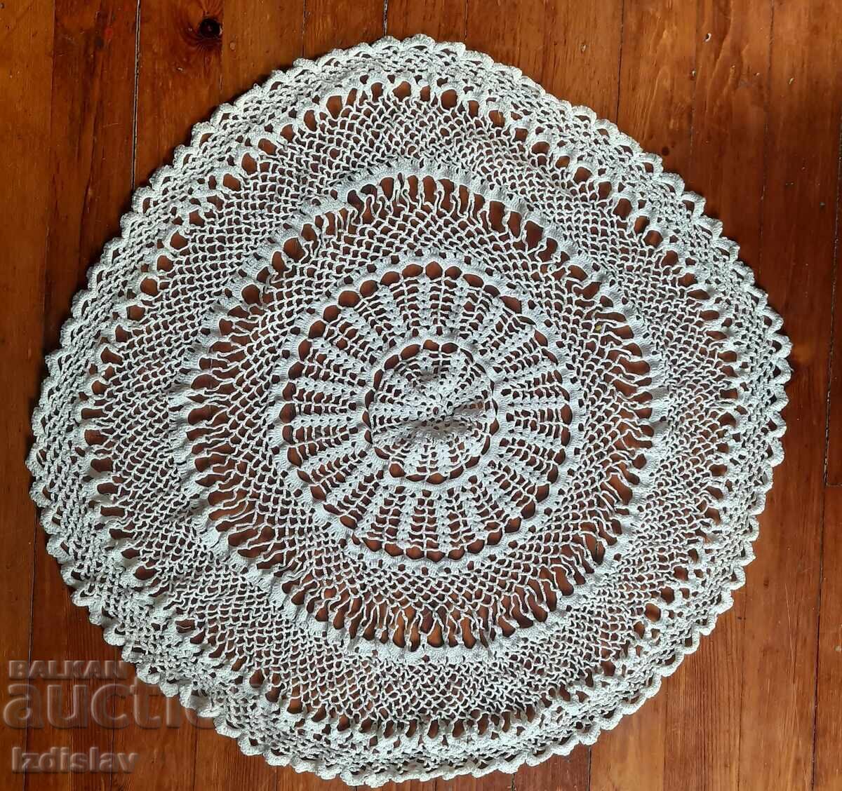 Hand-crocheted round tablecloth Hand-crocheted round tablecloth