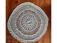 Hand-crocheted round tablecloth