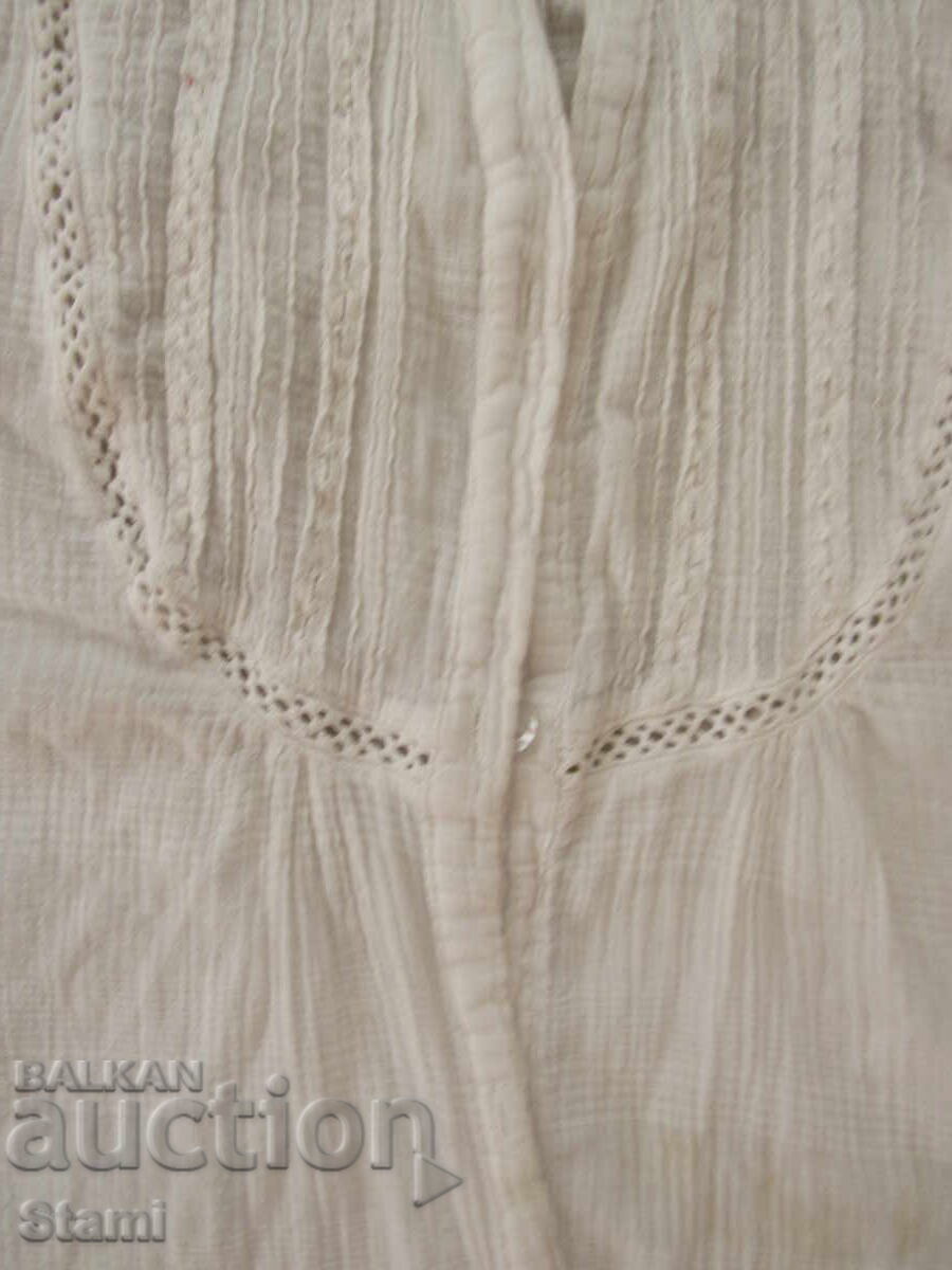 Bluză damă din pânză de bumbac, alb imaculat, mărime XL - 5