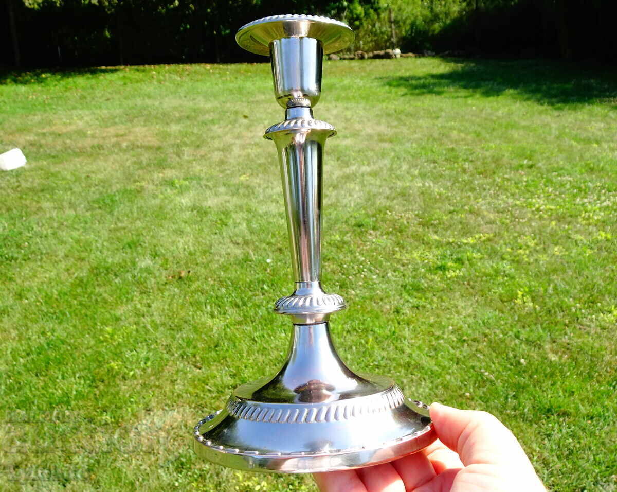 Delivery of Silver-plated bronze candlestick 19 cm, 320 g Delivery of Silver-plated bronze candlestick 19 cm, 320 g