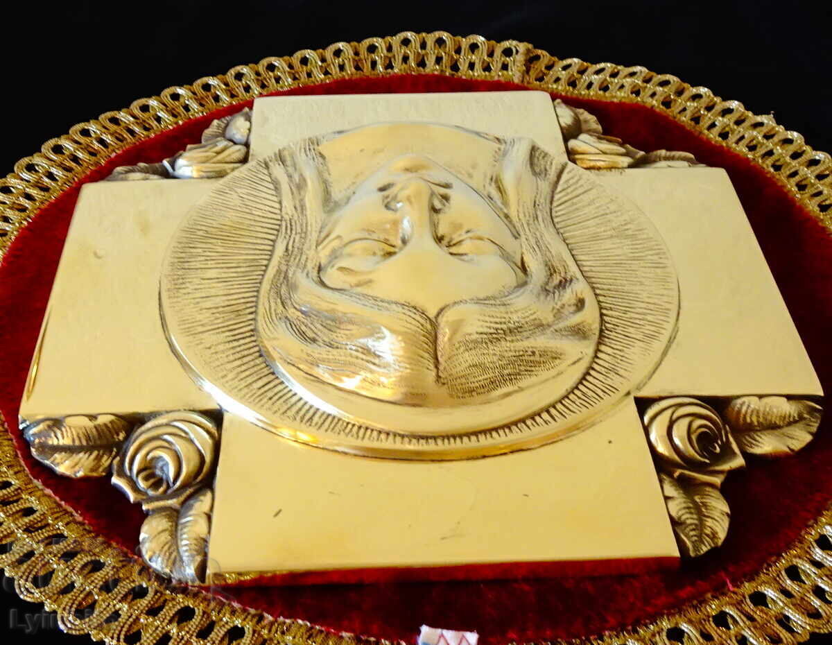 Author's bronze icon Virgin Mary, Cross, 1.6 kg. - 6