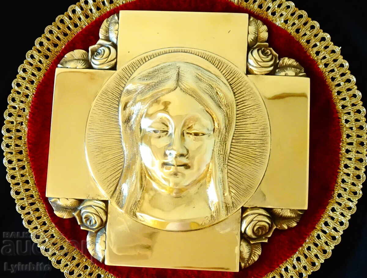 Author's bronze icon Virgin Mary, Cross, 1.6 kg. - 7