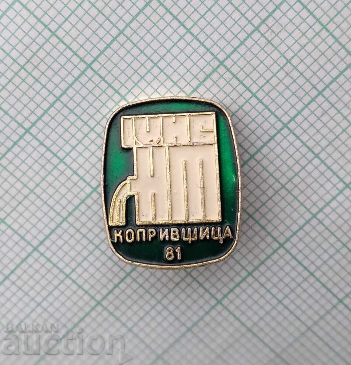 18524 Значка - герб на град Копривщица с цена 2.00 лв. | € 1.02 18524 Значка - герб на град Копривщица с цена 2.00 лв. | € 1.02