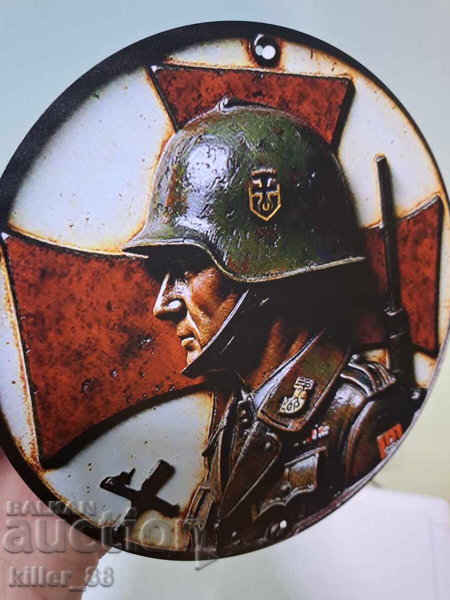 German soldier metal sign with price 25.00 BGN | € 12.78