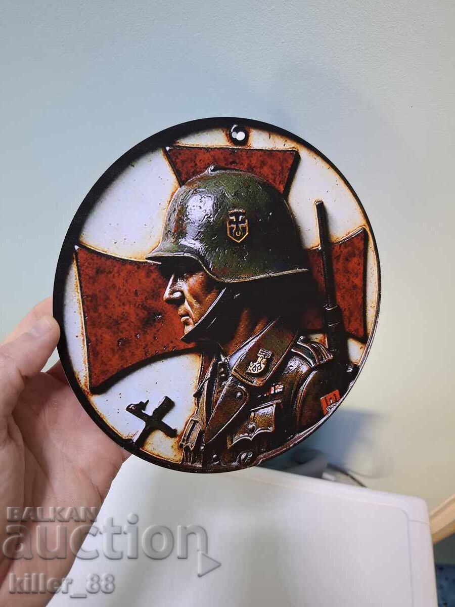 German soldier metal sign