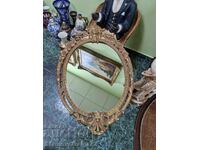 Wonderful large antique French bronze mirror