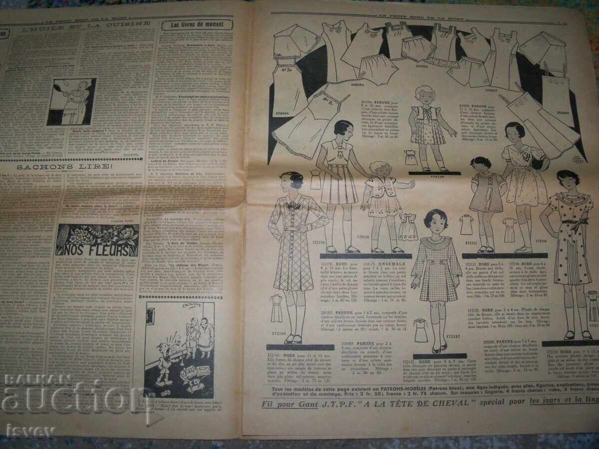 Auction Le Petit Echo de la Mode Newspaper No. 9 from 1934, fashion Auction Le Petit Echo de la Mode Newspaper No. 9 from 1934, fashion