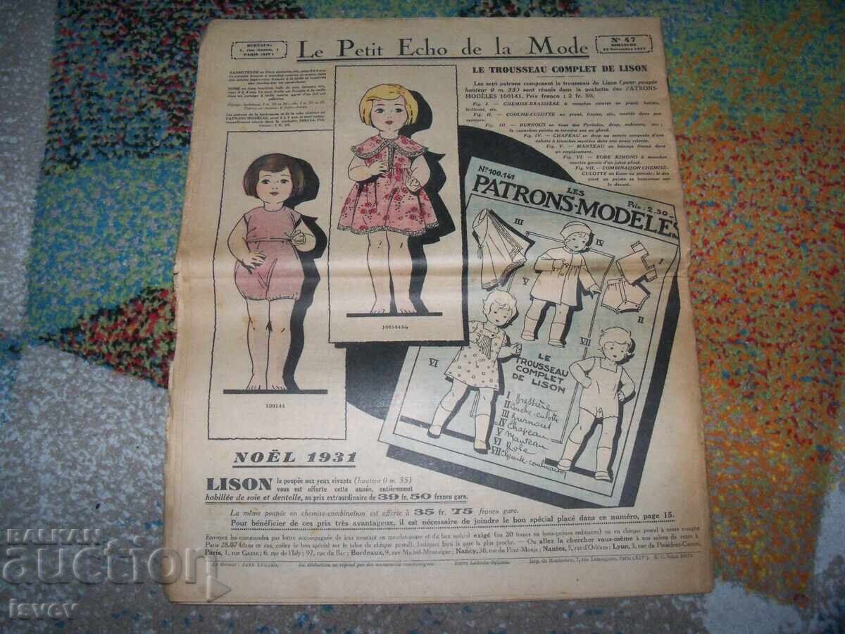 Le Petit Echo de la Mode Newspaper No. 47 from 1931, fashion - 6