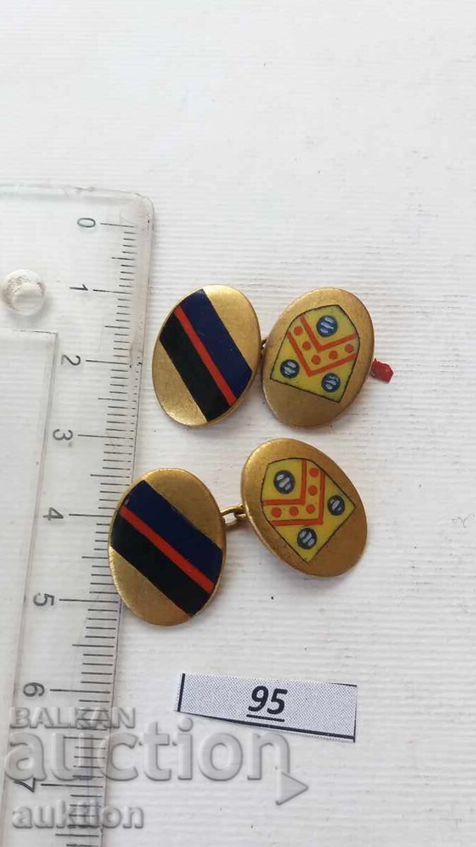 Auction  BRONZE CUFFLINKS, ENAMEL
