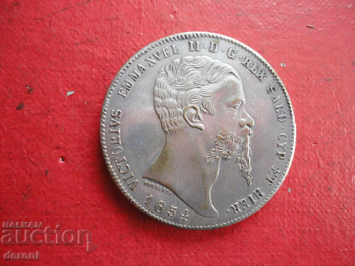 Licitație 5 lire 1854 Licitație 5 lire 1854