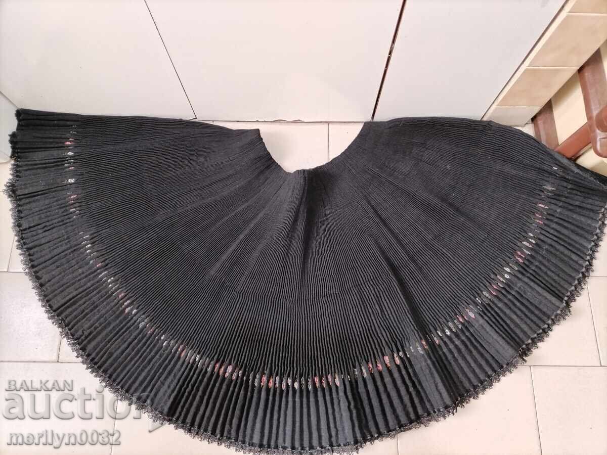 Licitație Pantaloni de damă cu broderie din catifea, stil vechi, cu pliuri