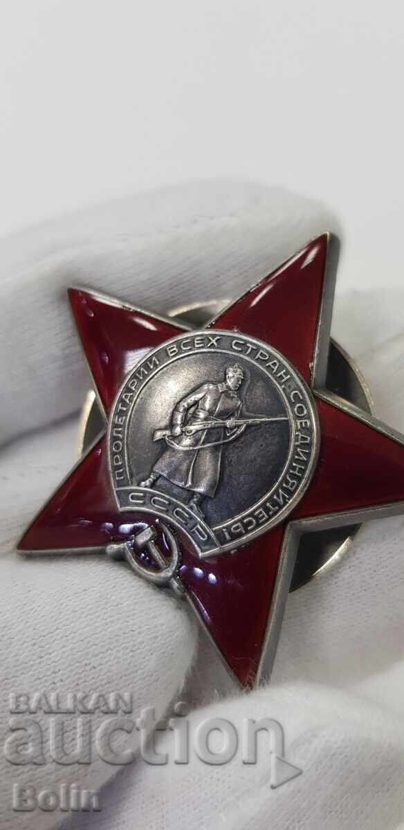 Delivery of Rare USSR Silver Order, Red Star Badge No. 344439