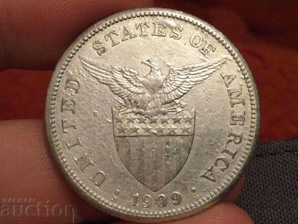 Φιλιππίνες ΗΠΑ 1 πέσο 1909 ασήμι με τιμή 90.00 BGN | € 46.02 Φιλιππίνες ΗΠΑ 1 πέσο 1909 ασήμι με τιμή 90.00 BGN | € 46.02