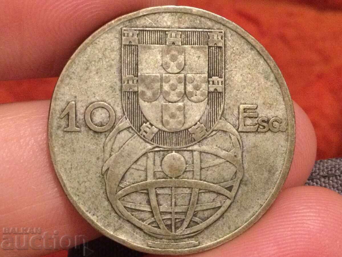 Portugal 10 Escudos 1954 Ship Silver with price 32.00 BGN | € 16.36 Portugal 10 Escudos 1954 Ship Silver with price 32.00 BGN | € 16.36