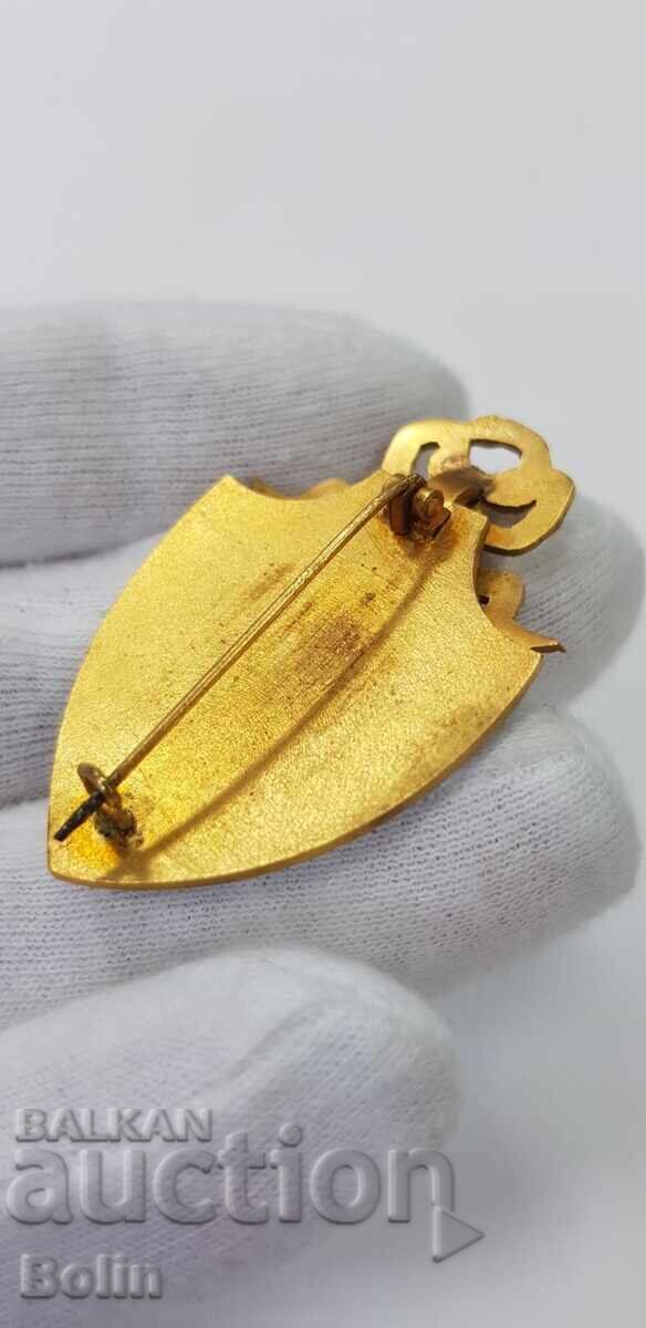 Аукцион Много рядък руски знак значка позлата 1917-1919 Червен кръст