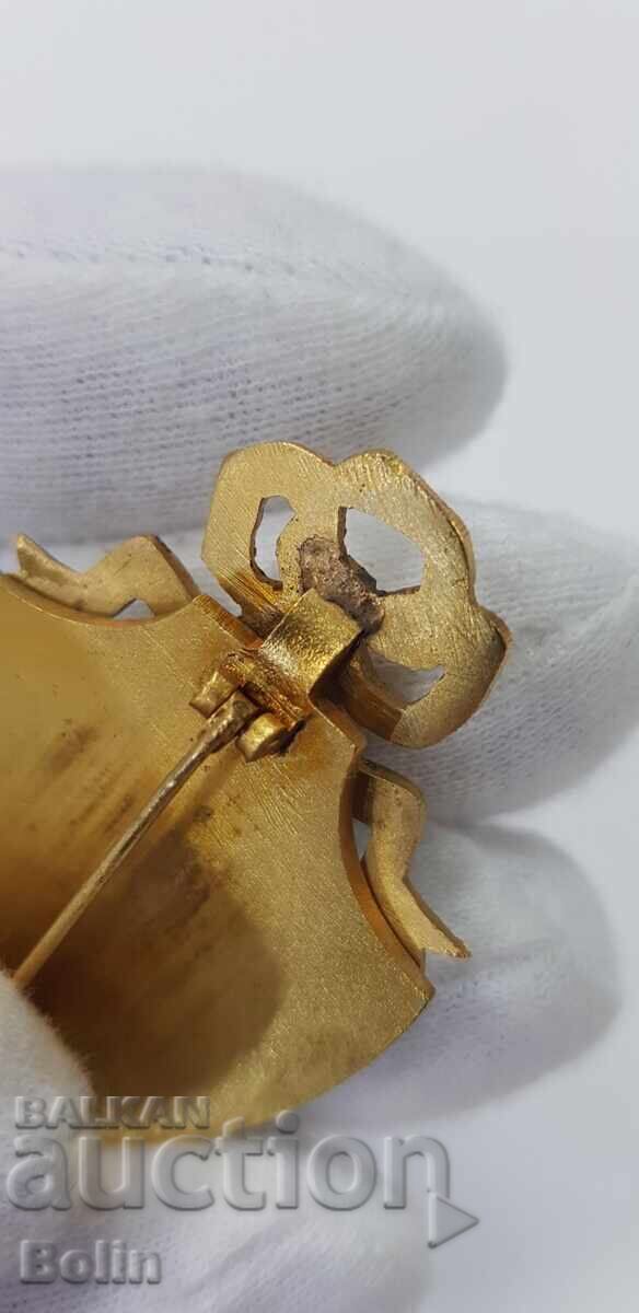 Много рядък руски знак значка позлата 1917-1919 Червен кръст - 6