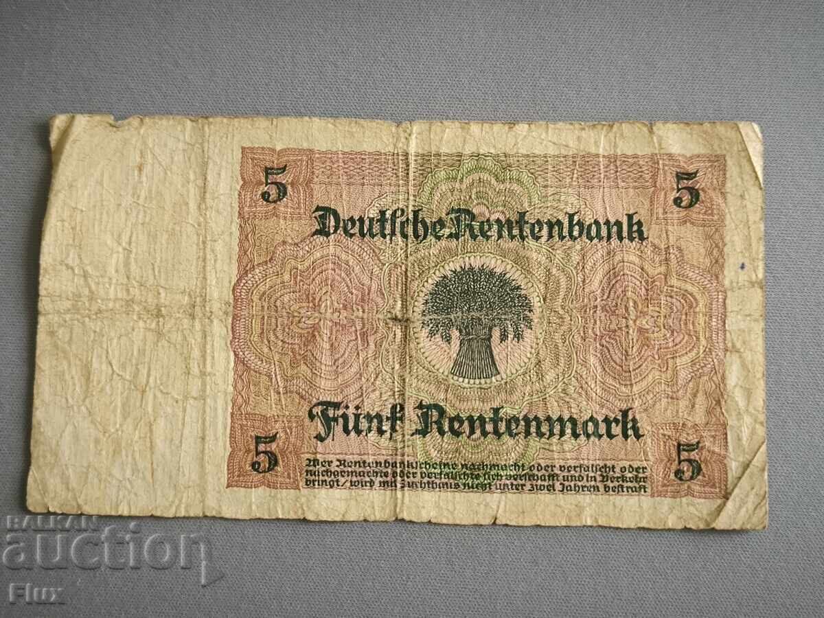 Banknote - Germany - 5 Rentenmark | 1926 with price 30.00 BGN | € 15.34