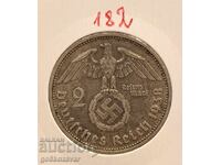 Γερμανία Τρίτο Ράιχ 2 Μάρκα 1938 Ασήμι !