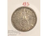 Γερμανία Τρίτο Ράιχ 2 Μάρκα 1938 Ασήμι !