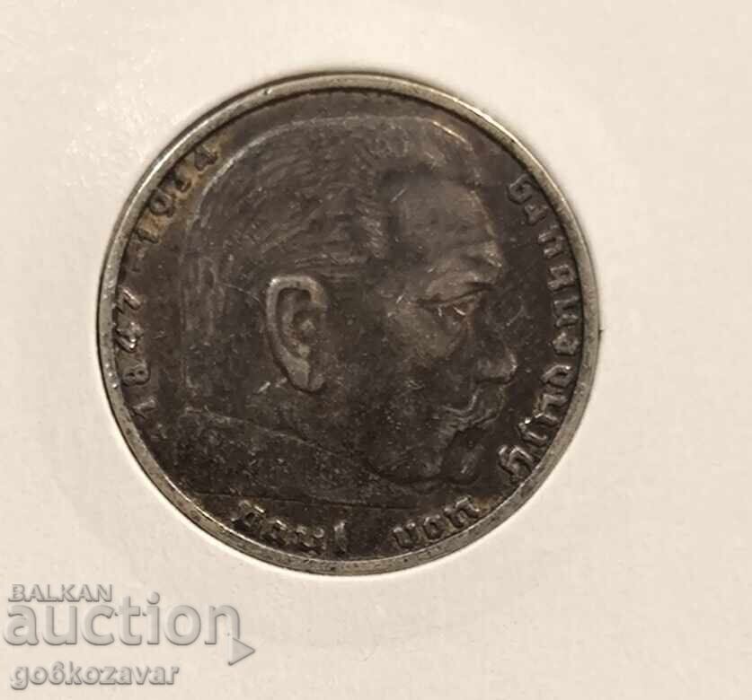 Germany Third Reich 2 Marks 1937 Silver! with price 25.00 BGN | € 12.78
