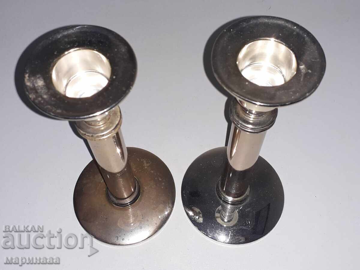 CANDLESTICKS. SILVER-PLATED ZAMAK with price 8.00 BGN | € 4.09 CANDLESTICKS. SILVER-PLATED ZAMAK with price 8.00 BGN | € 4.09