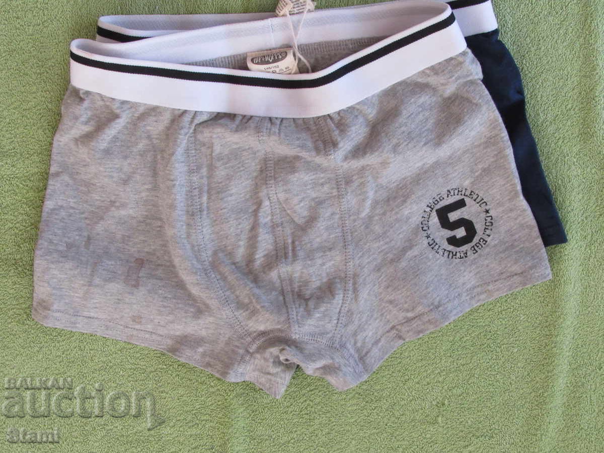 Children's boxers 2 pieces gray and dark blue size 146/152, new