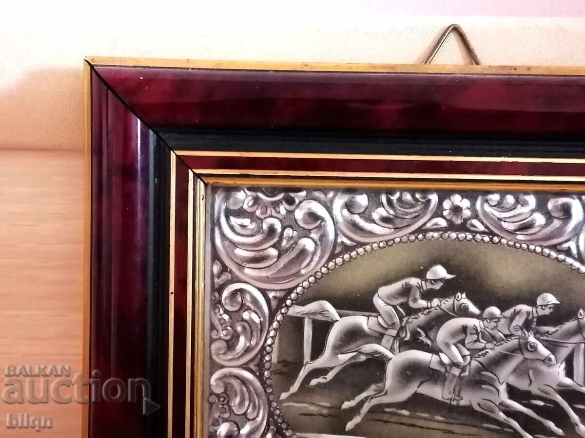 Amazing Silver-Plated Italian Panel - Horse Race with price 49.98 BGN | € 25.55 Amazing Silver-Plated Italian Panel - Horse Race with price 49.98 BGN | € 25.55