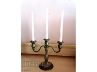 Sfeșnic vechi placat cu argint