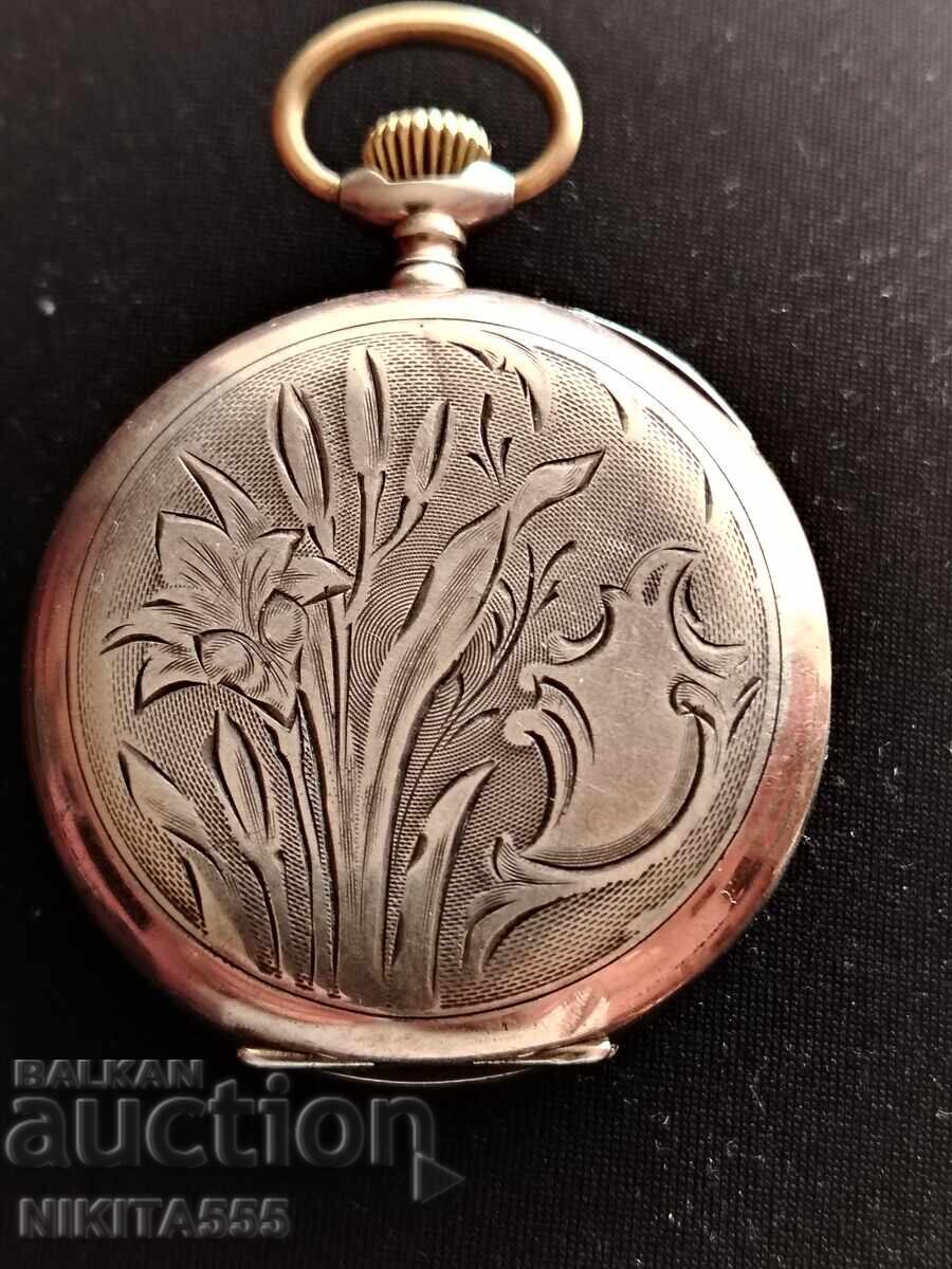 Аукцион Джобен сребърен часовник Helvetia Аукцион Джобен сребърен часовник Helvetia