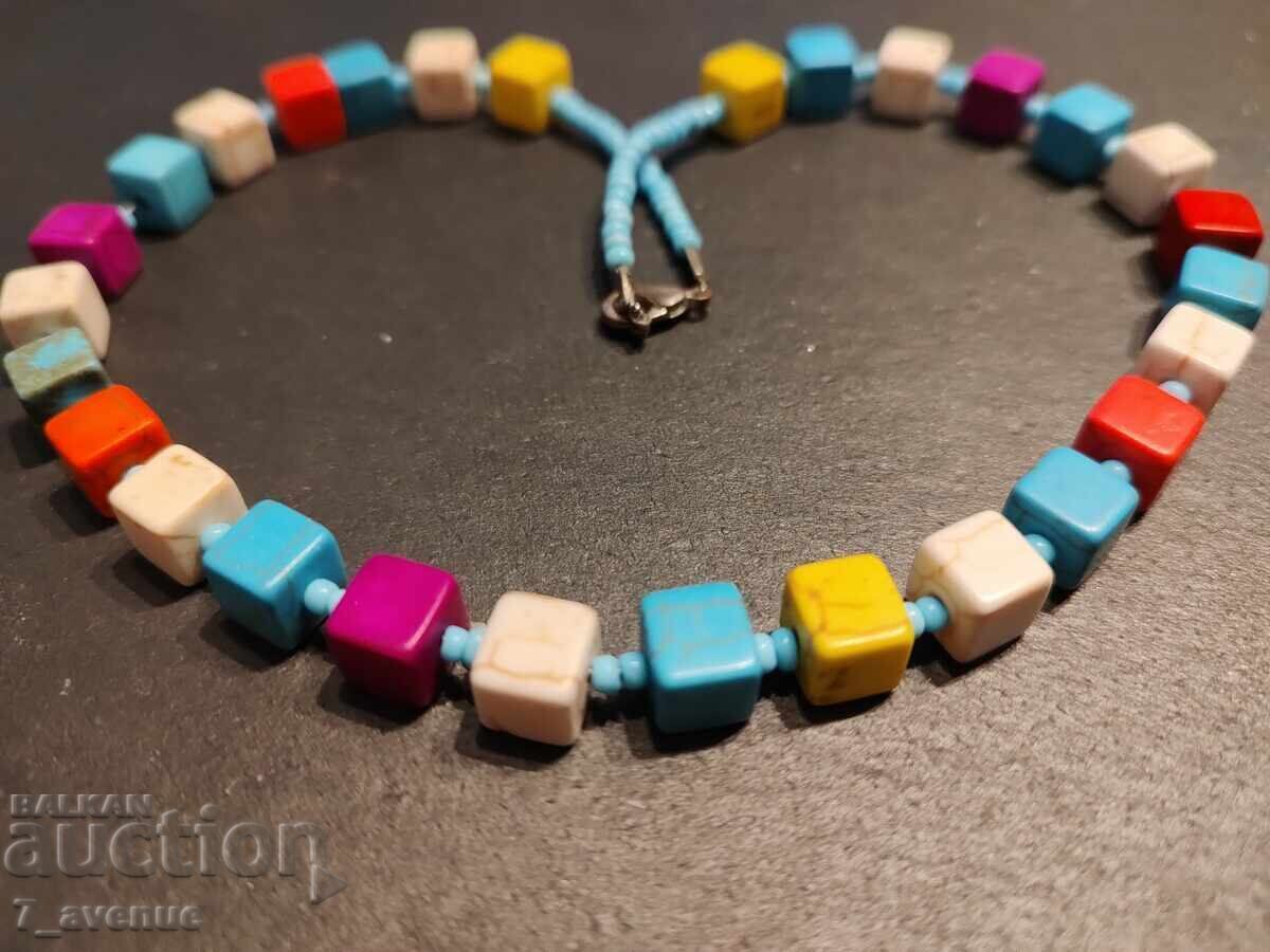 Necklace, stone: Howlite dice/cubes 19.03.2025 - 5 Necklace, stone: Howlite dice/cubes 19.03.2025 - 5