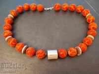 Colier, Artă, salbă Corali și argint 925 foarte șic, 19.03.2025