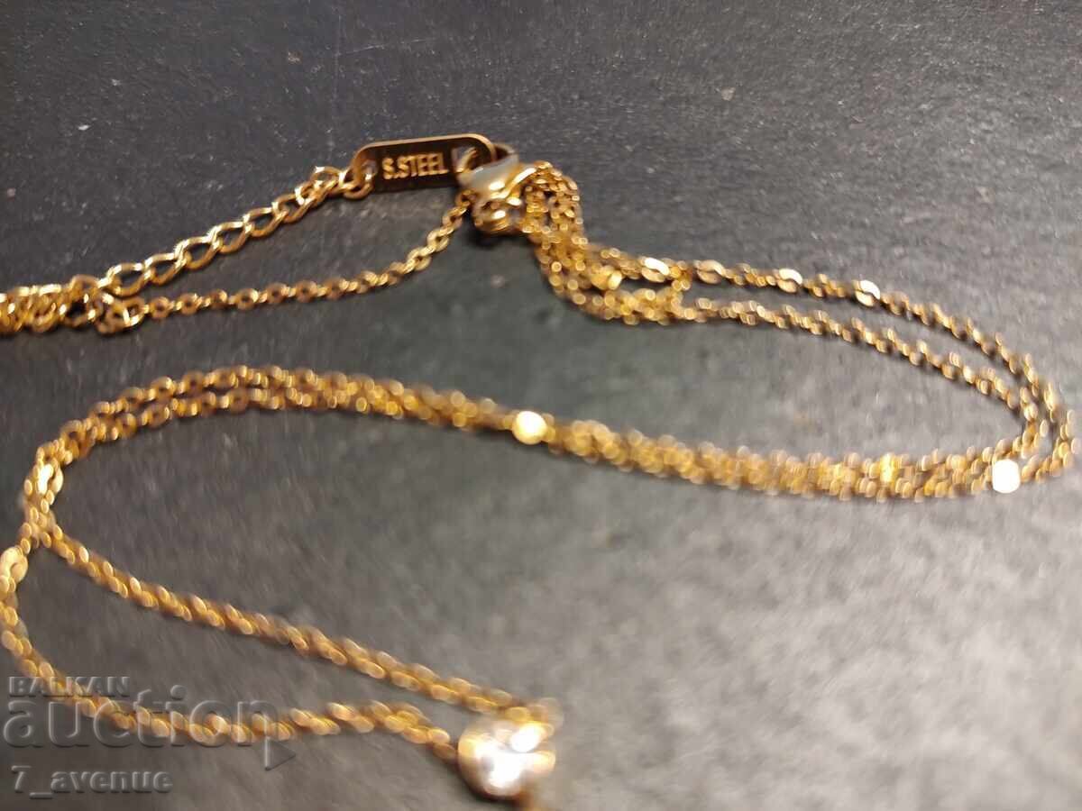 Necklace, gold plated, pendant, letter G, G 9.03.2025 - 5 Necklace, gold plated, pendant, letter G, G 9.03.2025 - 5