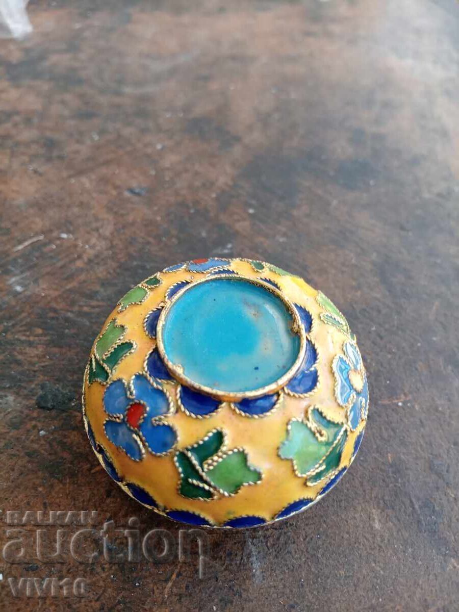 Auction  Antique jewelry box, bronze, gilding, cloisonné