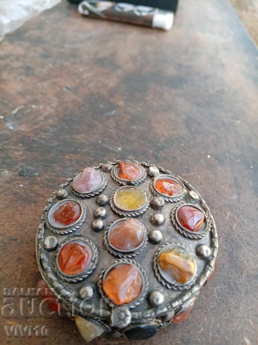 Cutie de bijuterii veche cu pietre naturale